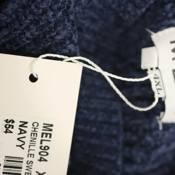 NWT Blue V-neck Thick Women's Sweater Size 4X - Picture 5 of 6